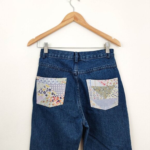 Anthropologie Carleen Floral Quilted Floral Straight Leg Jeans 28 NWT - Picture 8 of 9